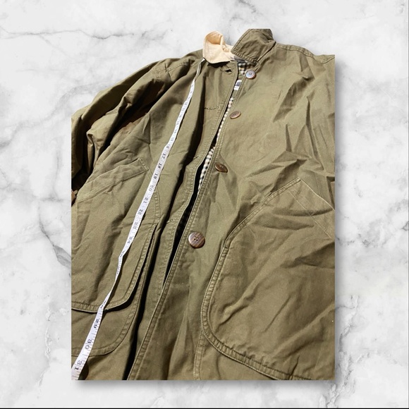 Like new British mist green plaid inside longer coat - Picture 6 of 6